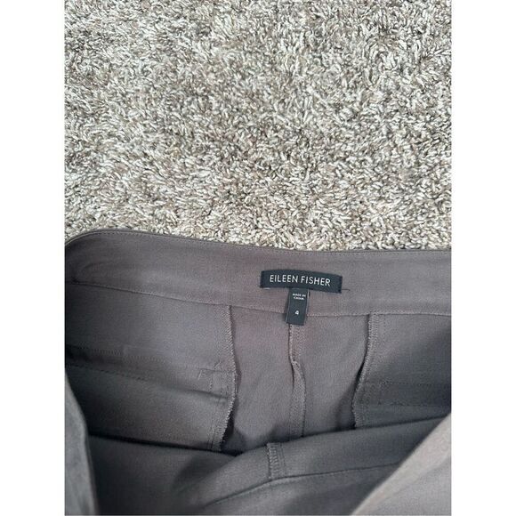 Eileen Fisher Silk Blend Slim Leg Ankle Pants Gray Women’s Size 4 Small - Picture 3 of 11